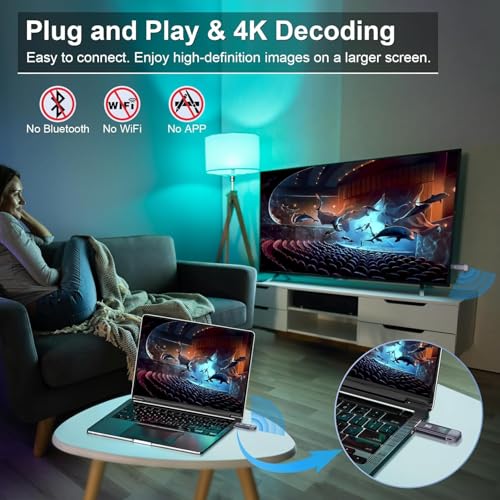 TTQ Wireless HDMI Transmitter and Receiver 2026 Upgraded Extender 4K Decode Input 1080P Output Plug&Play Portable 2.4G/5.8G for Video and Audio to Monitor PC/Laptop/Camera/HDTV/Projector/TV Box - Image 2