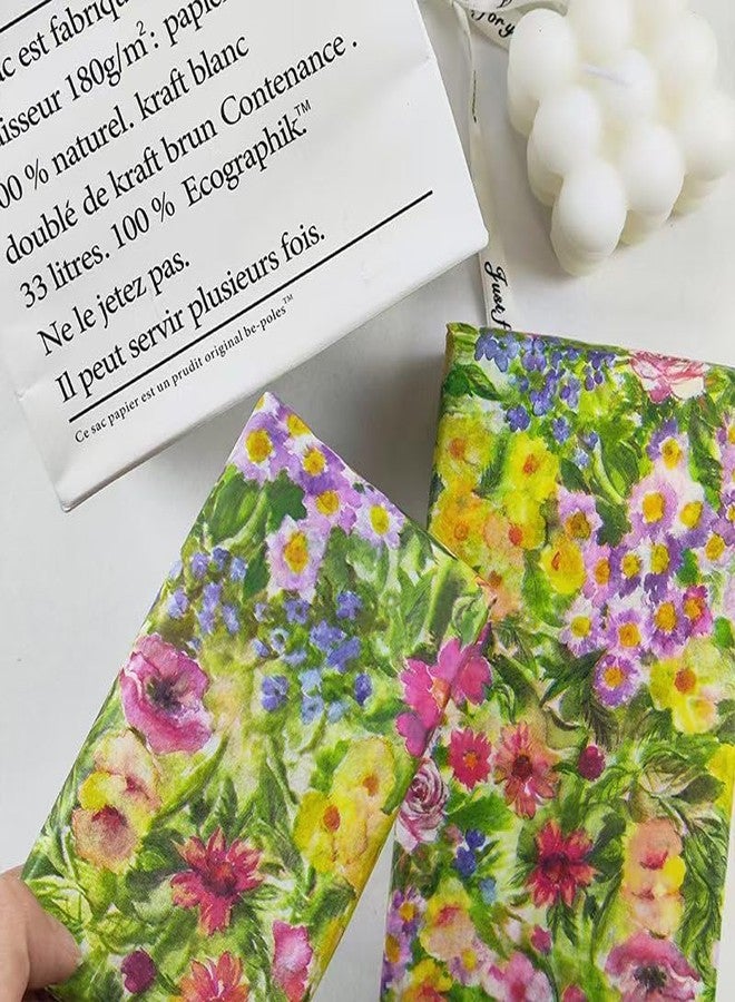 MORANTI Oil Painting Style Colorful Flowers and Plants Patter Bulk Tissue Paper Gift Wrapping 25 Sheets 19.7" x 27.5" for Birthday Wedding Graduate Gift Bags DIY Art Craft Wrapping Gift Tissue Paper - Image 5