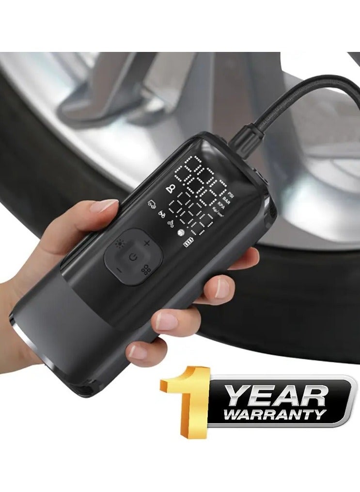 Generic Smart Digital Vehicles Tire Pump With LED Light, Support Power Bank FunctionPrecise Inflation Control: Digital Display Offers Dual Readings For Pre-set Pressure And Real-time Pressure  - Image 1