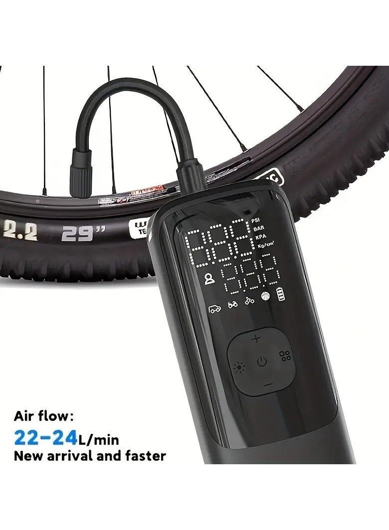Generic Smart Digital Vehicles Tire Pump With LED Light, Support Power Bank FunctionPrecise Inflation Control: Digital Display Offers Dual Readings For Pre-set Pressure And Real-time Pressure  - Image 3