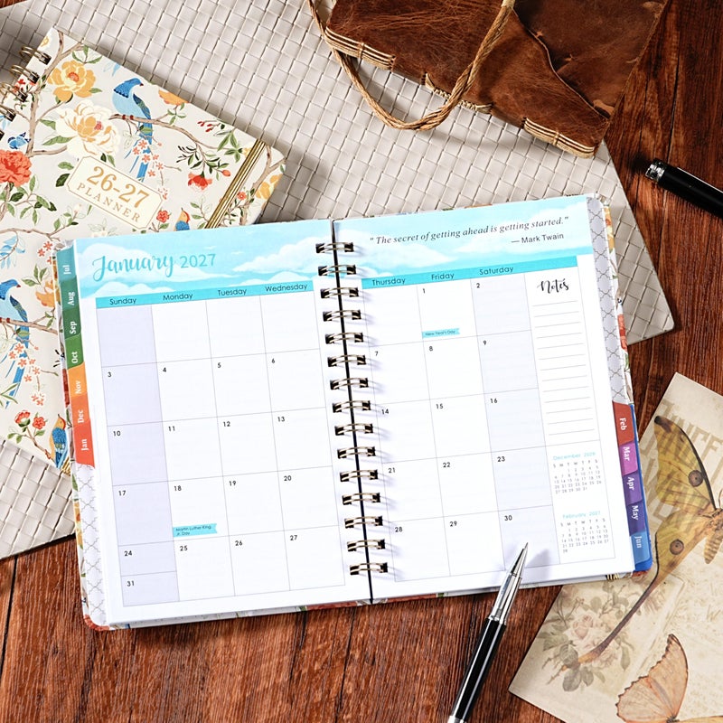 Indeme Planner 2026-2027 - 2026-2027 Planner weekly and monthly, July 2026 - June 2027, 6.3â€˜â€™ x 8.4â€˜â€™, Academic Calendar 26-27 with Colourful Tabs, Inner Pocket, Premium Paper, Twin-wire Binding - Image 2