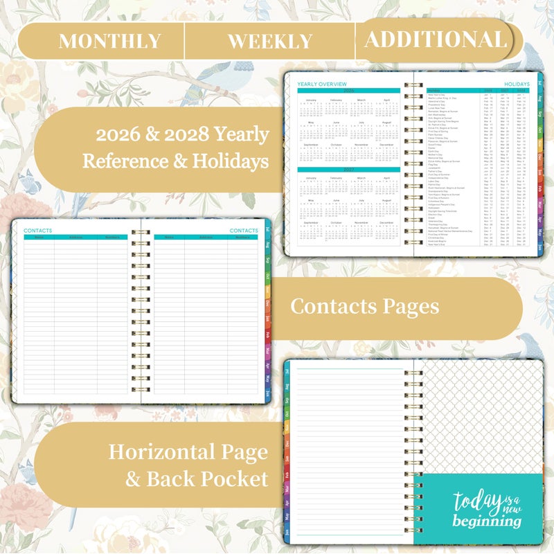 Indeme Planner 2026-2027 - 2026-2027 Planner weekly and monthly, July 2026 - June 2027, 6.3â€˜â€™ x 8.4â€˜â€™, Academic Calendar 26-27 with Colourful Tabs, Inner Pocket, Premium Paper, Twin-wire Binding - Image 5