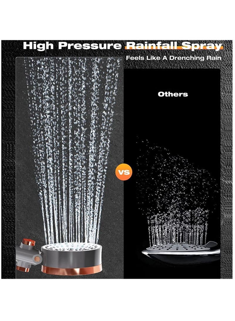 Y&D Filtered Handheld Shower Head, High-Pressure Showerhead with [Rainfall] [Mist] [Massage] Spray Modes wand Comes With [Stainless Steel Hose][Shower Filter Replacement] - Image 3