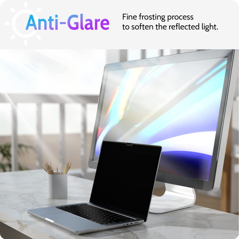 Peslv Magnetic Privacy Screen for Macbook Air 13.6/13 Inch (2022-2025, M2, M3, M4), Removable Matte Anti Glare Blue Light Protector Private Security Filter for 13.6inch Mac Laptop Computer - Image 4