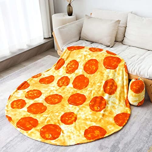 Bnuitland Bnuitland 90 Inches Pizza Funny Blanket 300 GSM Double Sided Giant Funny Realistic Food Blanket with Pizza Pouch  Novelty Funny Blanket for Adults and Kids  Super Soft Flannel Throw  - Image 4