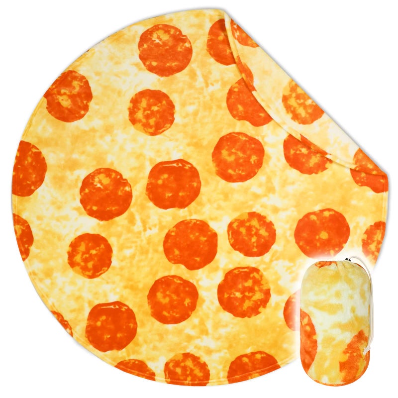 Bnuitland Bnuitland 90 Inches Pizza Funny Blanket 300 GSM Double Sided Giant Funny Realistic Food Blanket with Pizza Pouch  Novelty Funny Blanket for Adults and Kids  Super Soft Flannel Throw  - Image 3