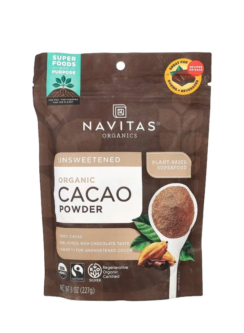 Navitas Organics Organic Cacao Powder Unsweetened 8 oz (227 g) - Image 1
