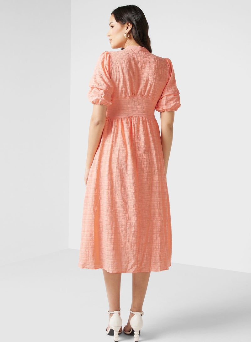 ELLA Textured Button Front Dress - Image 2