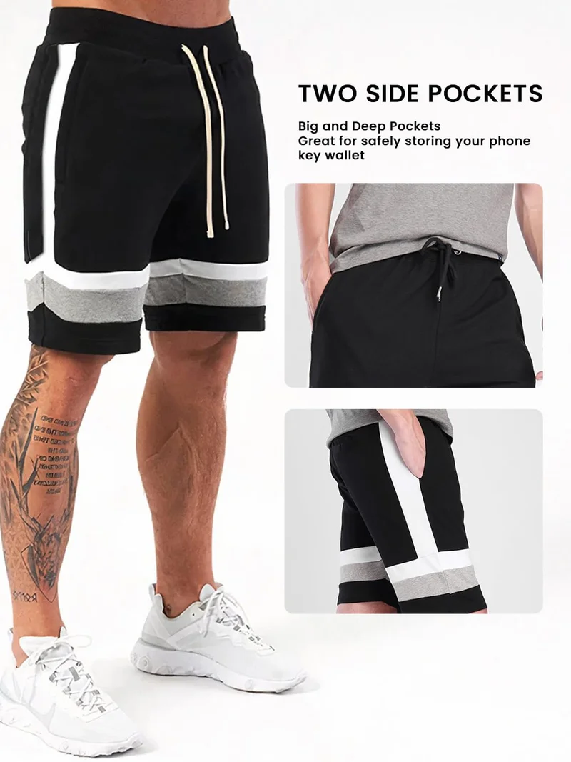 NOBERO  Men's Black Bermuda Shorts with Drawstring for Men | Best Price UAE