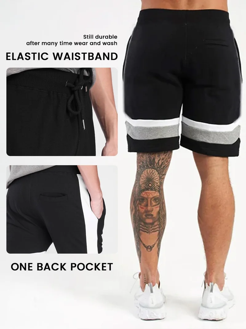NOBERO  Men's Black Bermuda Shorts with Drawstring for Men | Best Price UAE