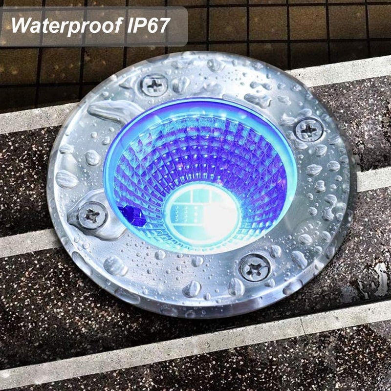 ALEDECO 4 Pack 3w 12v Low Voltage In-ground Lights LED Landscape Light Waterproof IP67 Pathway Lights Outdoor spotlights Trees Flags for Garden,Yard,Tree (RGB) - Image 5