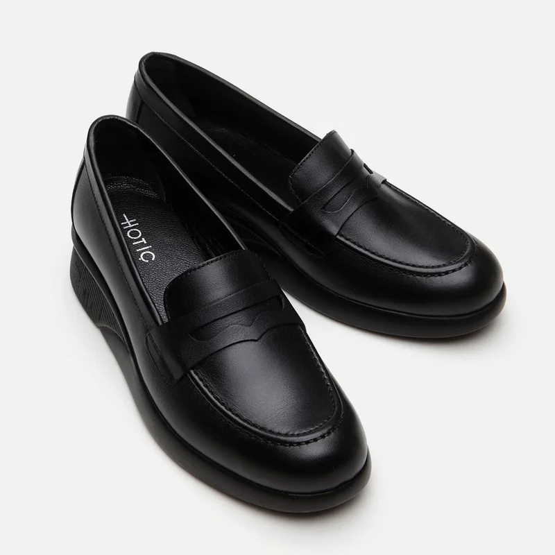 Hotiç 01AYH294700A100 GENUINE Leather Black Women's Loafer
