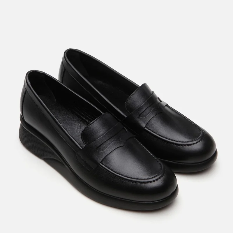 Hotiç 01AYH294700A100 GENUINE Leather Black Women's Loafer