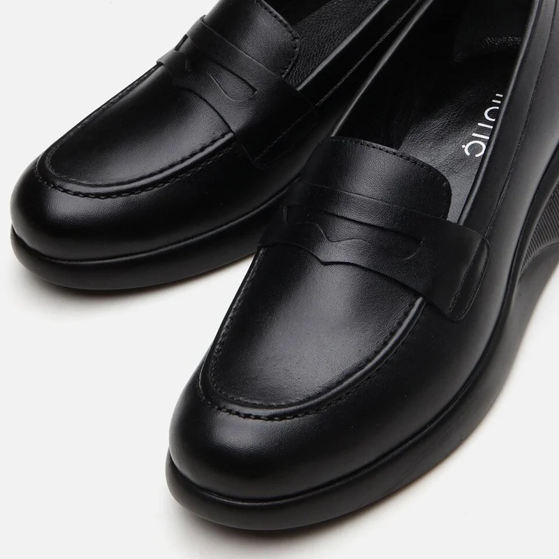 Hotiç 01AYH294700A100 GENUINE Leather Black Women's Loafer