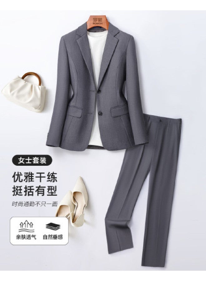 ROMON بدلة نسائية، مجموعة أنيقة وعصرية من قطعتين، بدلة ضيقة، مجموعة بدلة عصرية وبسيطة - Image 1