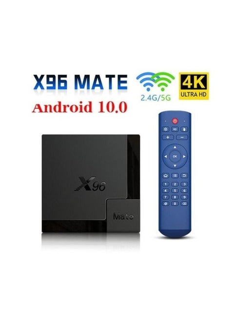 X96 Mate Smart TV Box, 4GB RAM + 64GB ROM, Android 10.0 TV Box, Allwinner H616 Quad Core ARM Cortex A53 CPU, Support Dual WiFi 2.4G/5G, 4K/UHD/3D Media Player, H.265 Ethernet 10/100M Set Top Box