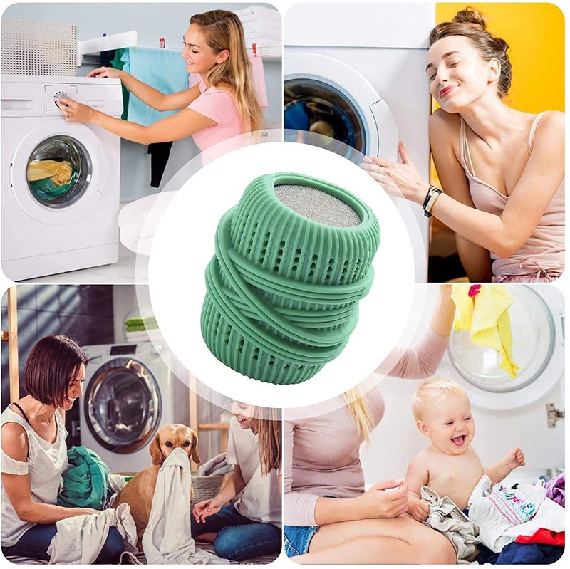 SIYANSHU Reusable Laundry Dryer Balls for Washing MachineAnti Static Soft Laundry BallsEcoFriendly Wash Ball Clothes Wash Super Decontamination AntiWinding Plastic Tumber Dryer Balls Pack Of 1 Green - Image 4