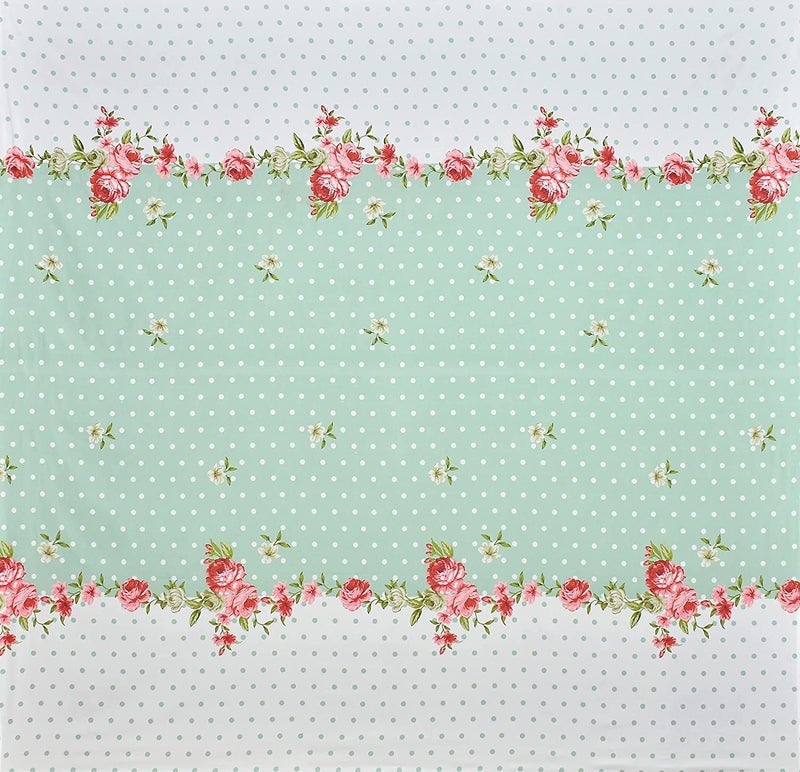 SpangleHomes 100% Soft Glace Cotton Elastic Fitted Single Bed Bedsheet with 1 Large Pillow Cover(Single Bed 36 X72X6 Inches,Green Center Flower),300 TC - Image 2