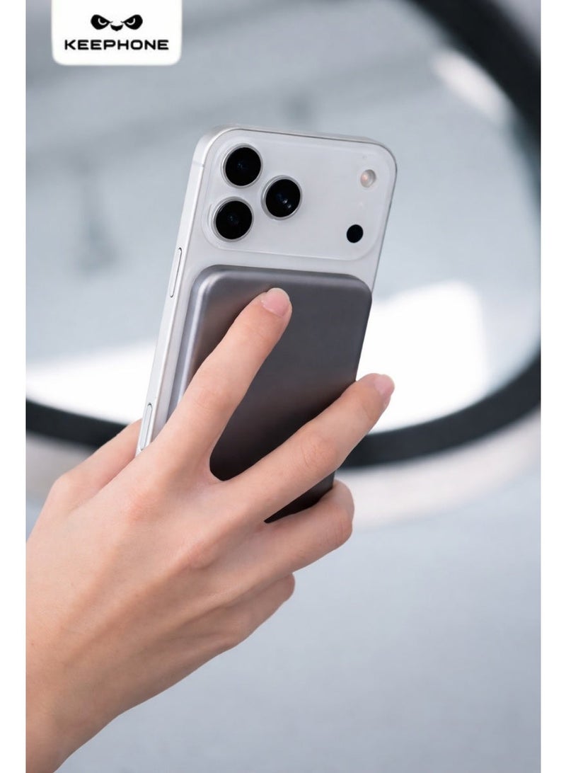 كيب هون كي فون بنك طاقة مغناطيسي 10000 مللي أمبير، بطارية فائقة النحافة بتقنية الحالة الصلبة، شحن لاسلكي MagSafe بقدرة 15 واط، شحن سريع PD ‏20 واط وQC ‏22.5 واط، منافذ USB-C وUSB-A، مع كابل USB-C إلى USB-C، شاحن محمول لأجهزة آيفون 17/16/15/14/13 - Image 3