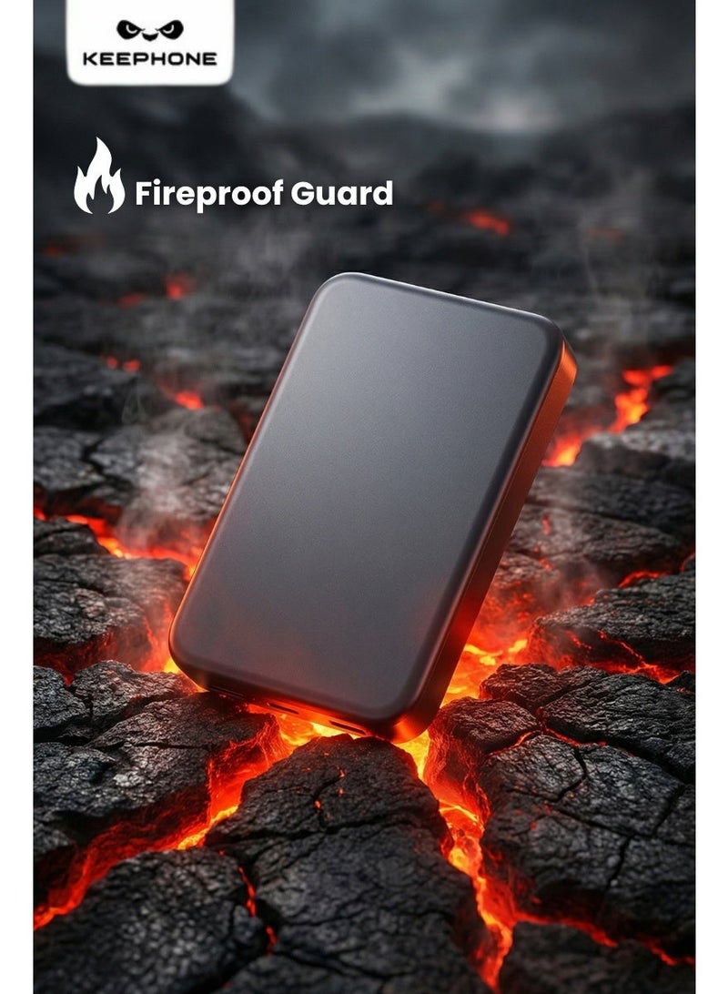 كيب هون كي فون بنك طاقة مغناطيسي 10000 مللي أمبير، بطارية فائقة النحافة بتقنية الحالة الصلبة، شحن لاسلكي MagSafe بقدرة 15 واط، شحن سريع PD ‏20 واط وQC ‏22.5 واط، منافذ USB-C وUSB-A، مع كابل USB-C إلى USB-C، شاحن محمول لأجهزة آيفون 17/16/15/14/13 - Image 5