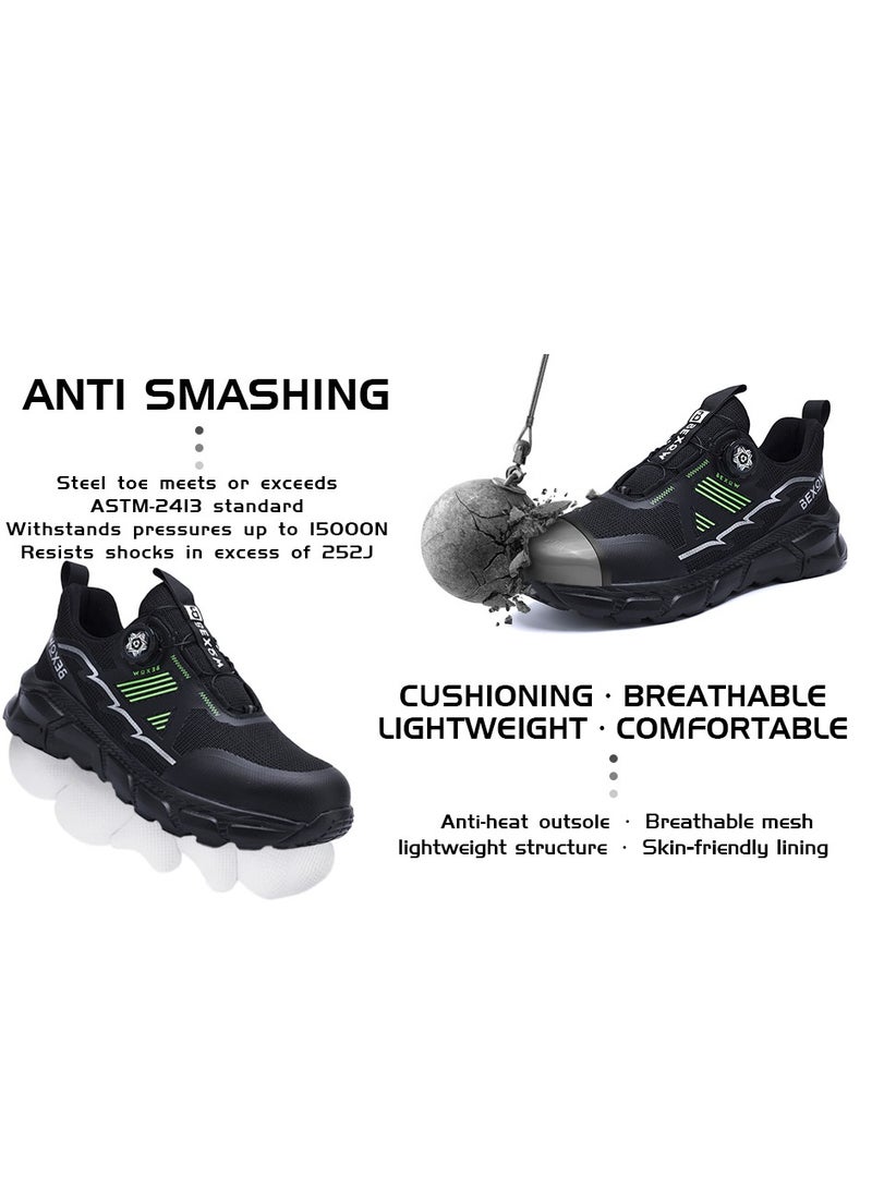 Bexow BEXOW Premium Safety Shoes Steel Toe Lightweight Slip Resistant Breathable Work Sneakers with Kevlar Midsole Anti-Smashing Puncture Proof Comfortable Industrial Footwear for Men and Women  - Image 5