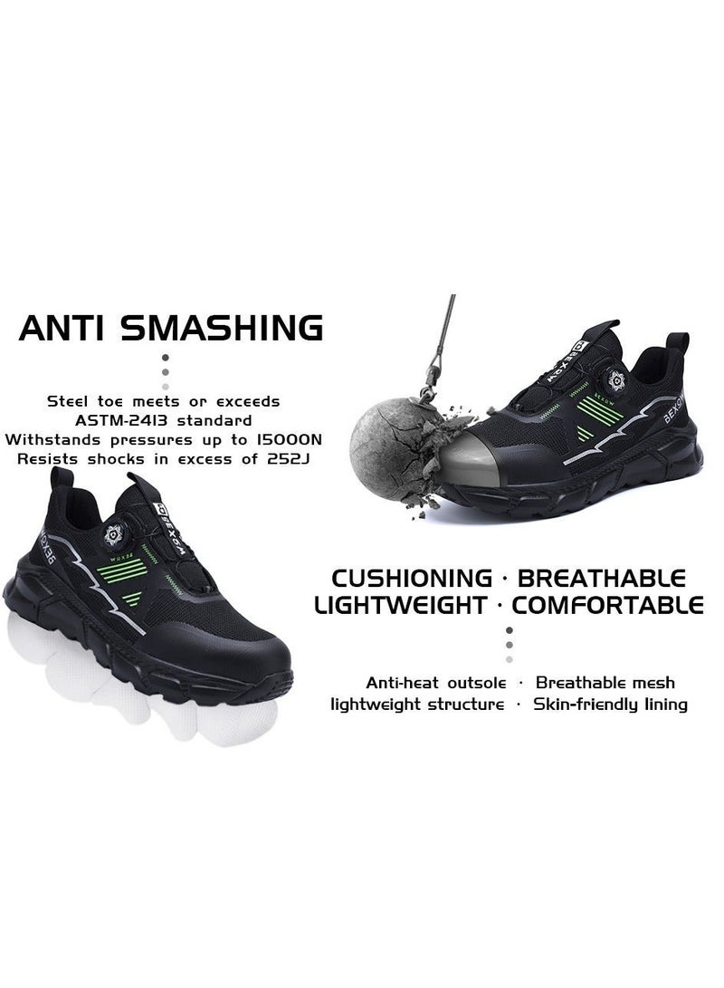 BEXOW Premium Safety Shoes Steel Toe Lightweight Slip Resistant Breathable Work Sneakers with Kevlar Midsole Anti-Smashing Puncture Proof Comfortable Industrial Footwear for Men and Women - Image 5
