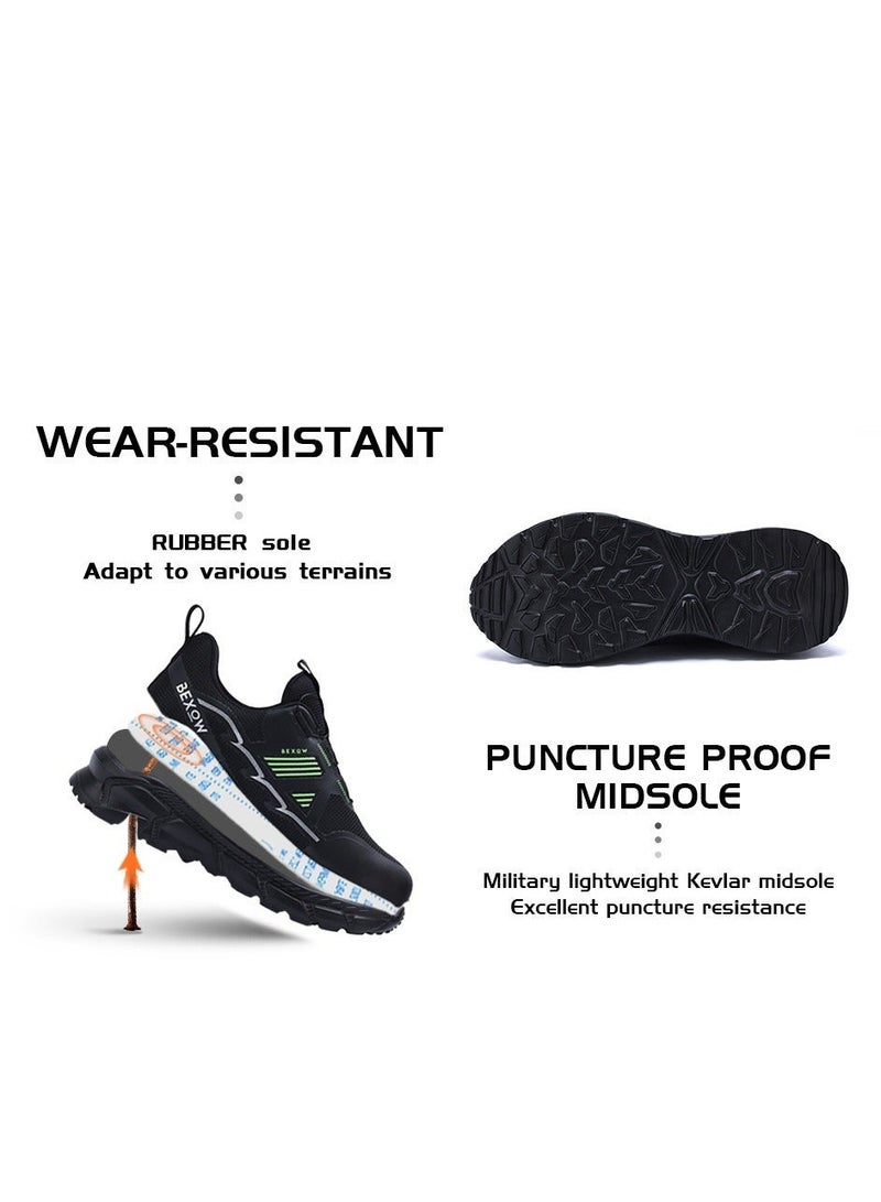 BEXOW Premium Safety Shoes Steel Toe Lightweight Slip Resistant Breathable Work Sneakers with Kevlar Midsole Anti-Smashing Puncture Proof Comfortable Industrial Footwear for Men and Women - Image 4