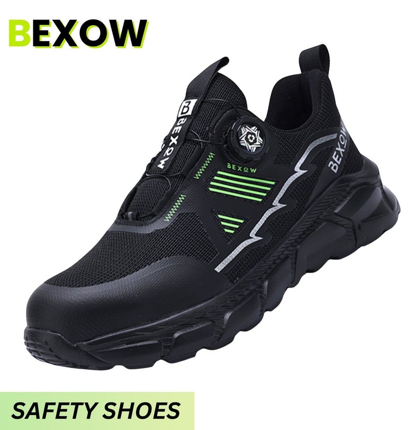 BEXOW Premium Safety Shoes Steel Toe Lightweight Slip Resistant Breathable Work Sneakers with Kevlar Midsole Anti-Smashing Puncture Proof Comfortable Industrial Footwear for Men and Women - Image 1