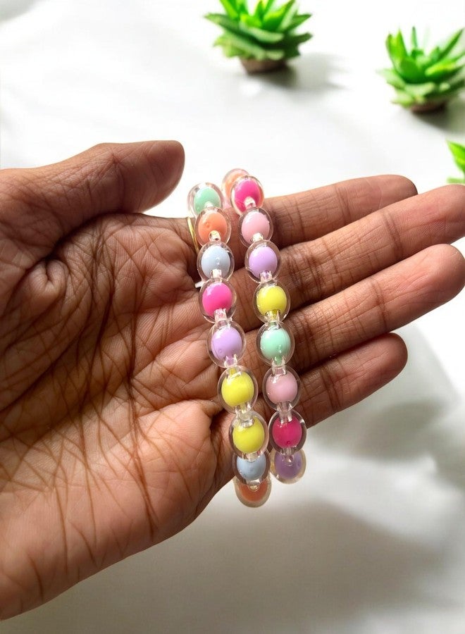 MPK Perfect Beaded Bracelet for Women, Girls, and Kids - Vibrant, Shiny Colorful Beads Perfect for Daily Wear, Parties, or Gifting (Multicolor, Pack of 2 Pcs) - Image 2