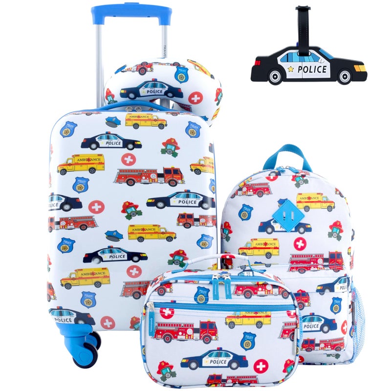 Travelers Club 5 Piece Kids' Luggage Set, First Responders - Image 1