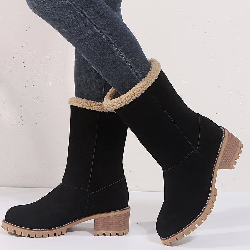 wish2021 foreign trade large size Winter new cotton boots foreign trade tube two-wear and warm snow boots women - Image 2