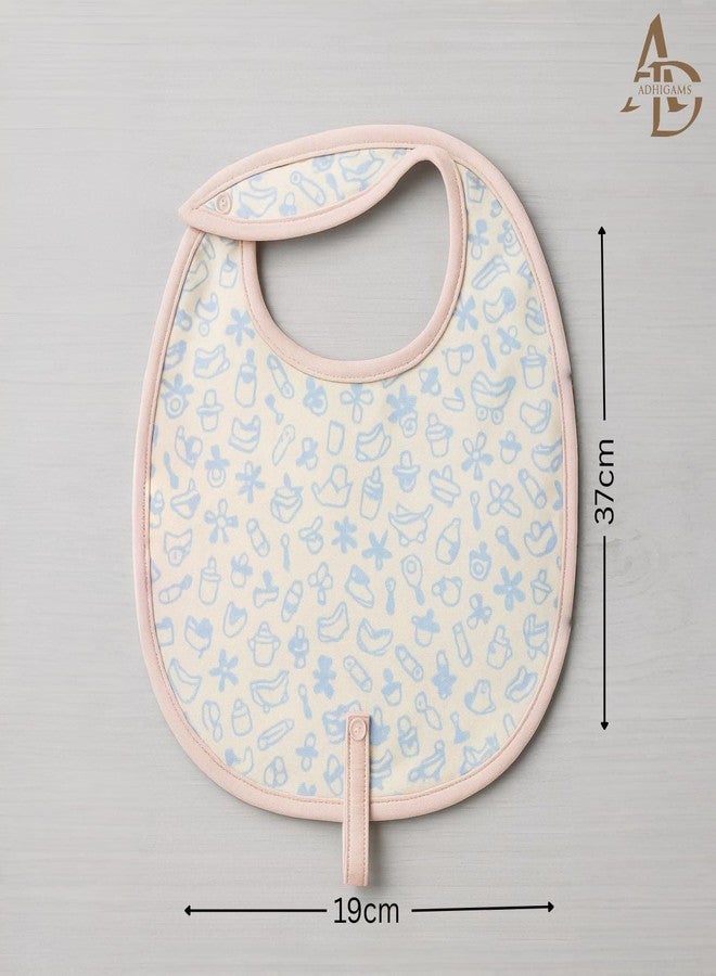 Adhigams Teemy Treats 100% Organic Cotton Baby Bibs Set of 2 | Soft Washable Feeding Bib & Apron for newborn Boys & Girls | Waterproof, Adjustable Drool Bibs & Baby Shower Gift Essentials - Image 4