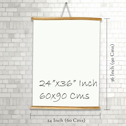 Eduway 2x3 Ft. (24x36 Inch) Wooden Roll-Up Whiteboard for Wall Hanging | with 1 Wooden Duster | Roll Up Writing Board for Home, Office, School & Kids | Durable & Lightweight | (Set of 1-61x91 Cms) - Image 2