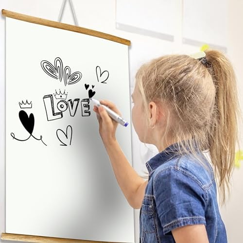 Eduway 2x3 Ft. (24x36 Inch) Wooden Roll-Up Whiteboard for Wall Hanging | with 1 Wooden Duster | Roll Up Writing Board for Home, Office, School & Kids | Durable & Lightweight | (Set of 1-61x91 Cms) - Image 4
