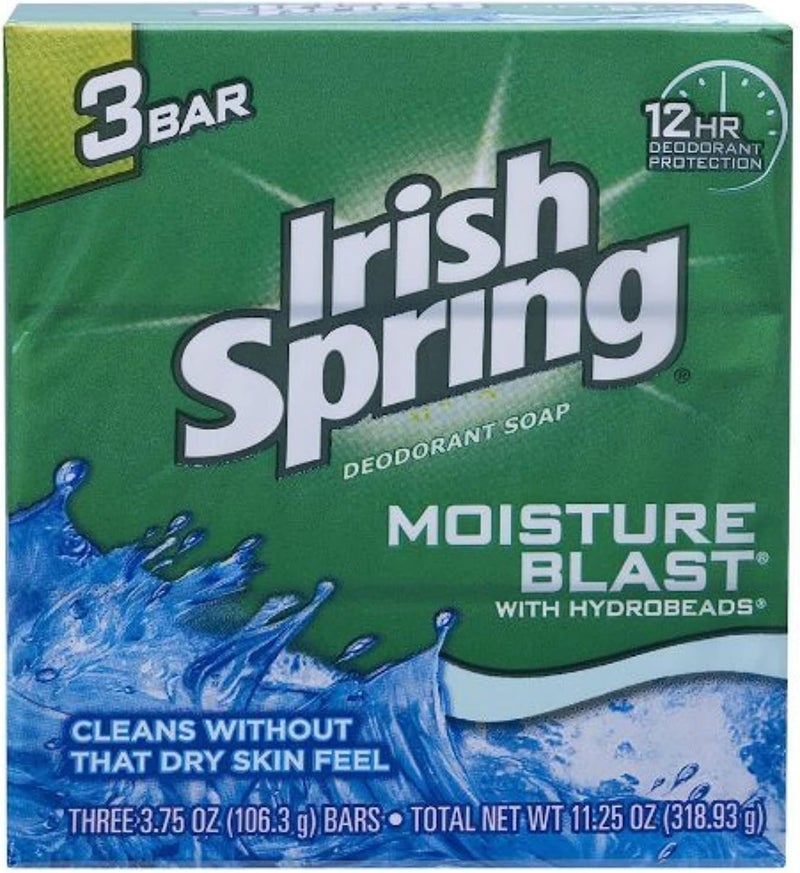 Irish Spring Moisture Blast Deodorant Soap - 3 Pack (3.75 oz each) - Image 1