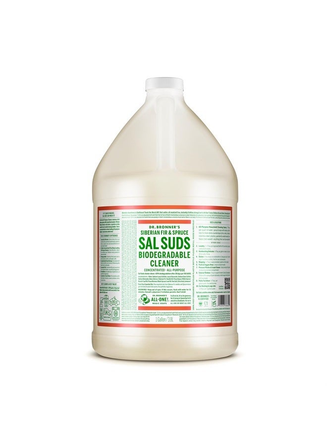 Dr. Bronner's منظف سال سودس القابل للتحلل (1 جالون) - منظف متعدد الاستخدامات، منظف الصنوبر للأرضيات، الغسيل والأطباق، يقطع الدهون والأوساخ - Image 1