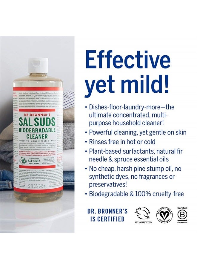 Dr. Bronner's منظف سال سودس القابل للتحلل (1 جالون) - منظف متعدد الاستخدامات، منظف الصنوبر للأرضيات، الغسيل والأطباق، يقطع الدهون والأوساخ - Image 3