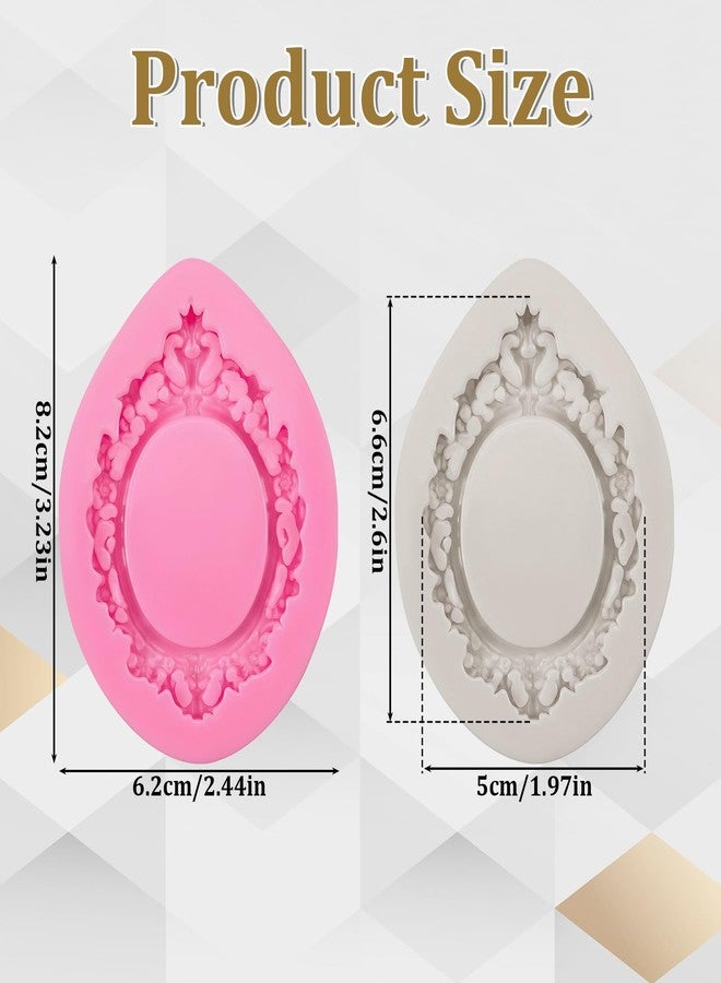 Jeffdad 2 PCS Photo Frame Silicone Molds, Photo Frame Fondant Molds, Frame Chocolate Mold for Cake Decorating Mirrors Fondant Mold for Cupcake Topper Chocolate Candy Polymer Clay Baking Desserts - Image 2
