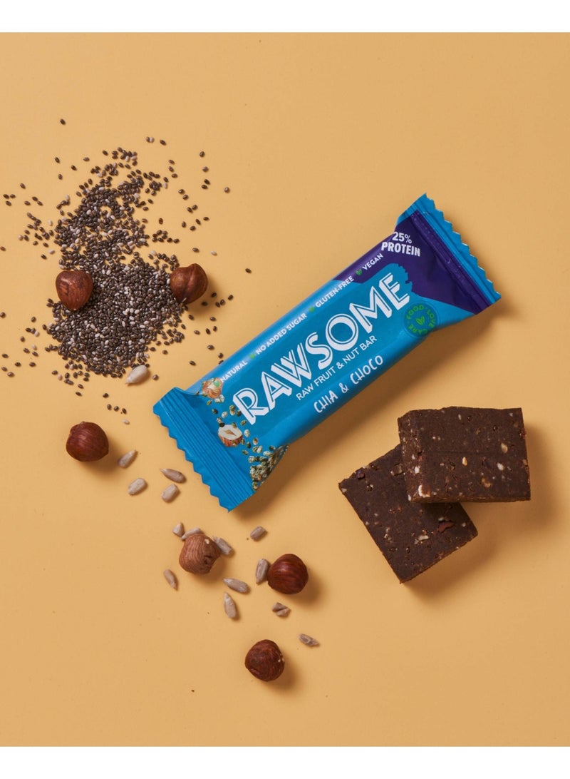 Rawsome Chia & Cacao Vegan Protein Bar | 25% Protein | Gluten Free | No Added Sugar | 16x40g - Image 2