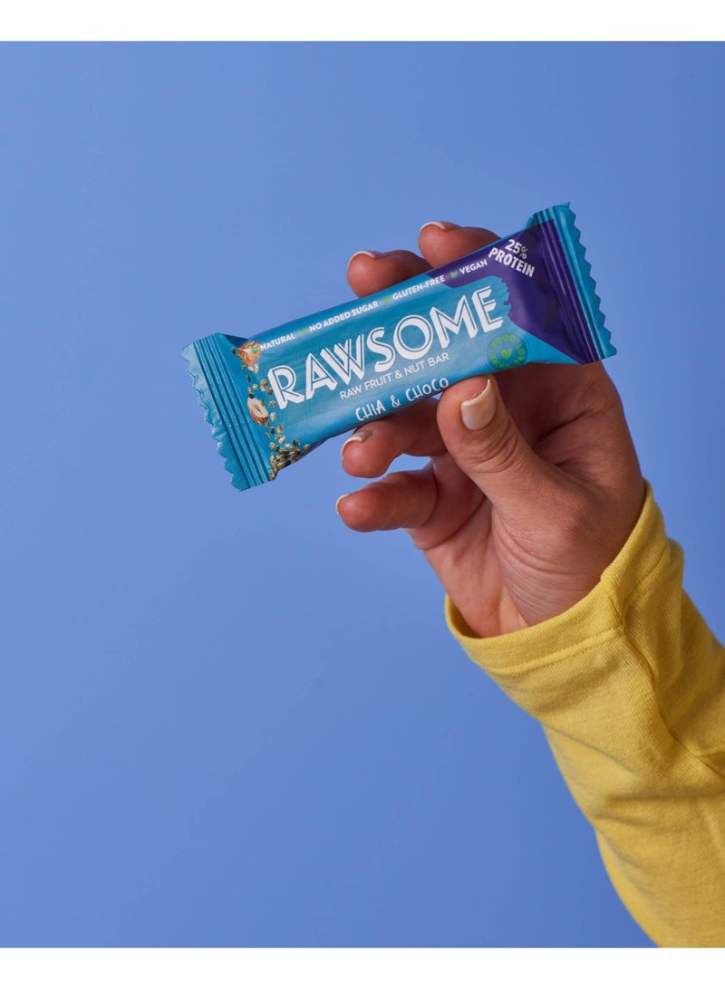 Rawsome Chia & Cacao Vegan Protein Bar | 25% Protein | Gluten Free | No Added Sugar | 16x40g - Image 3