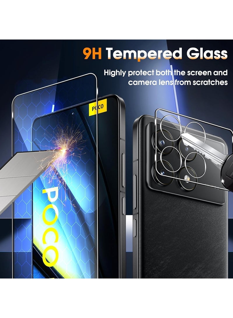 general Screen Protector Compatible with Xiaomi Poco F6 Pro, 2 Pcak Crystal Tempered Glass and 2 Pack Camera Lens Protector, 9H Hardness HD Anti-Scratch Protective Film - Image 2