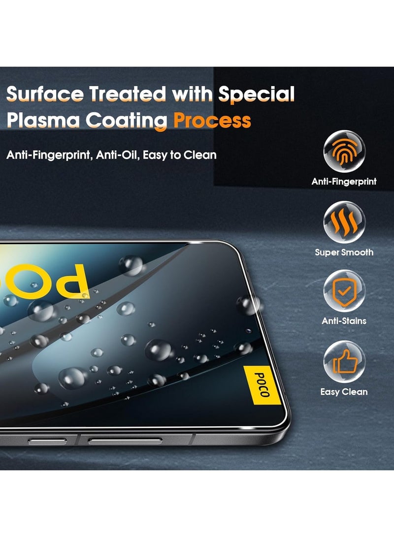 general Screen Protector Compatible with Xiaomi Poco F6 Pro, 2 Pcak Crystal Tempered Glass and 2 Pack Camera Lens Protector, 9H Hardness HD Anti-Scratch Protective Film - Image 3