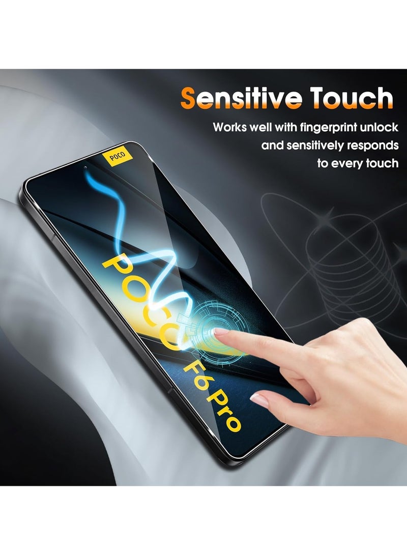 general Screen Protector Compatible with Xiaomi Poco F6 Pro, 2 Pcak Crystal Tempered Glass and 2 Pack Camera Lens Protector, 9H Hardness HD Anti-Scratch Protective Film - Image 4