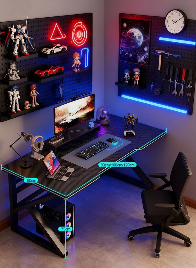 K-Shaped Gaming Computer Desk (Black), Ergonomic PC Table for Gamer & Home Office, Modern Smiple Style Game Table, 80/100/120x60x75cm, Easy Assembly - Image 2