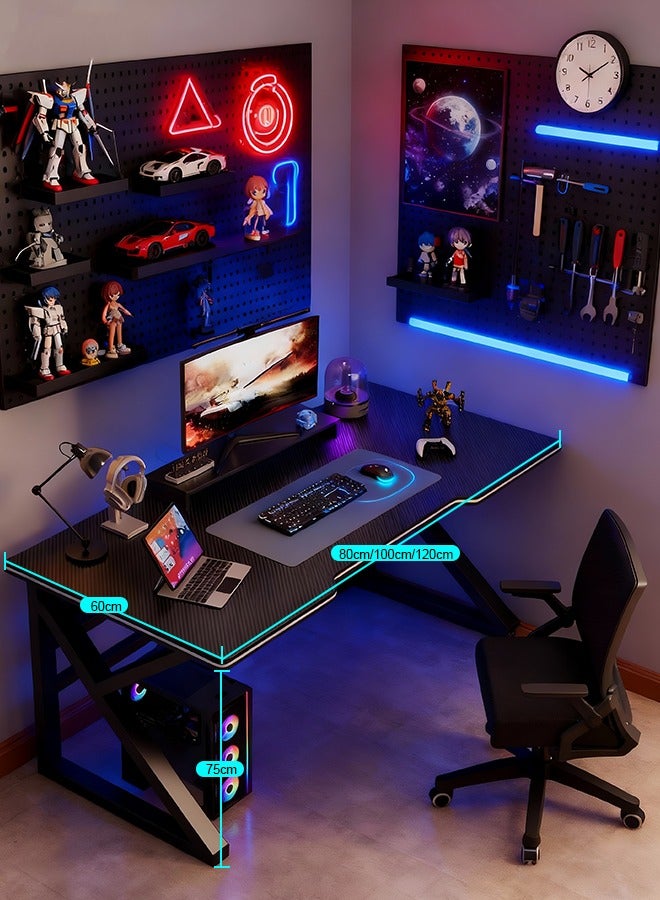 K-Shaped Gaming Computer Desk (Black), Ergonomic PC Table for Gamer & Home Office, Modern Smiple Style Game Table, 80/100/120x60x75cm, Easy Assembly - Image 2