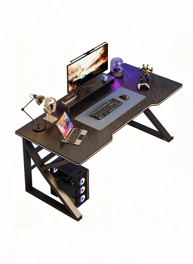 K-Shaped Gaming Computer Desk (Black), Ergonomic PC Table for Gamer & Home Office, Modern Smiple Style Game Table, 80/100/120x60x75cm, Easy Assembly - Image 1