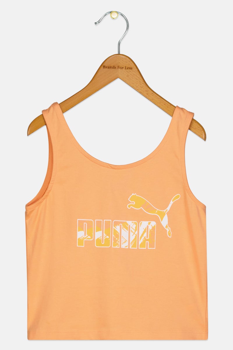 PUMA Kids Girl Slim Fit Sleeveless Training Tank Top, Orange - Image 2
