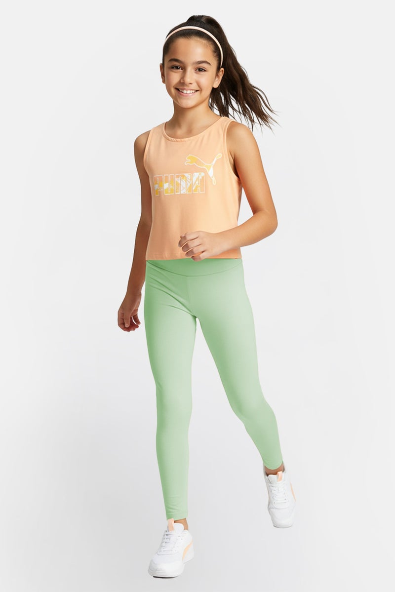 PUMA Kids Girl Slim Fit Sleeveless Training Tank Top, Orange - Image 1