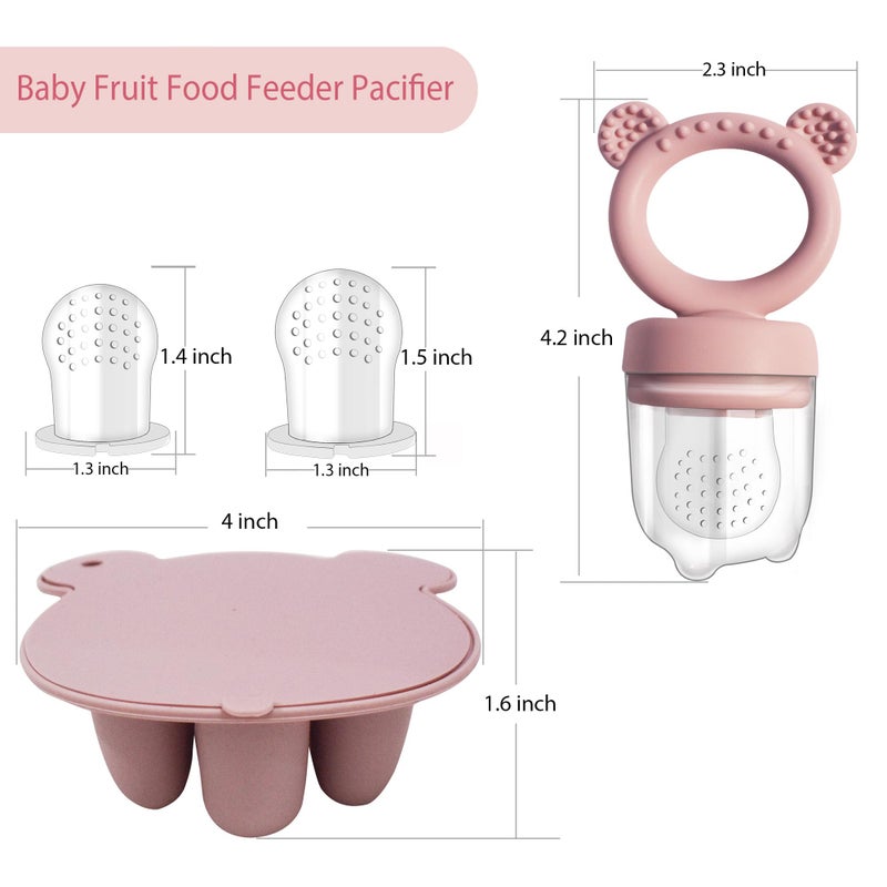 BIGSPINACH Big Spinach Silicone Freezer Tray Baby Fruit Feeder Food Teething Set Must-Have Pacifiers and Food Storage Containers for Babies 6 Months and Up - Image 2