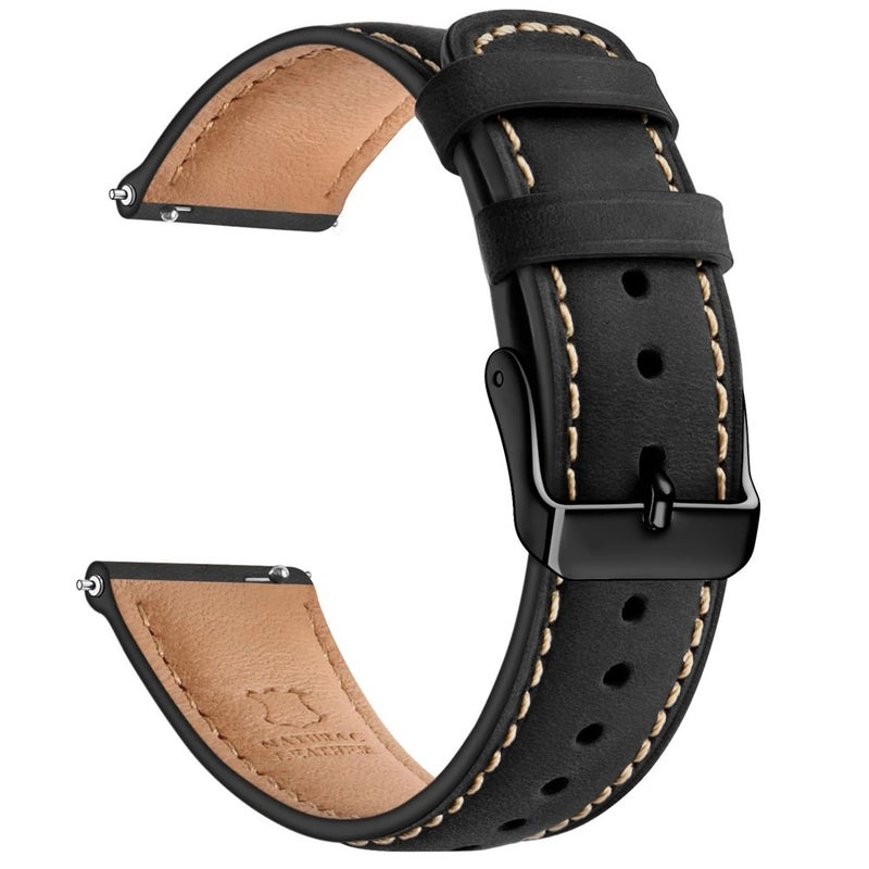 Bluejw Sports Watch Strap Band - Genuine Calf Leather Perforated Breathable Replacement Watch Band - Image 1